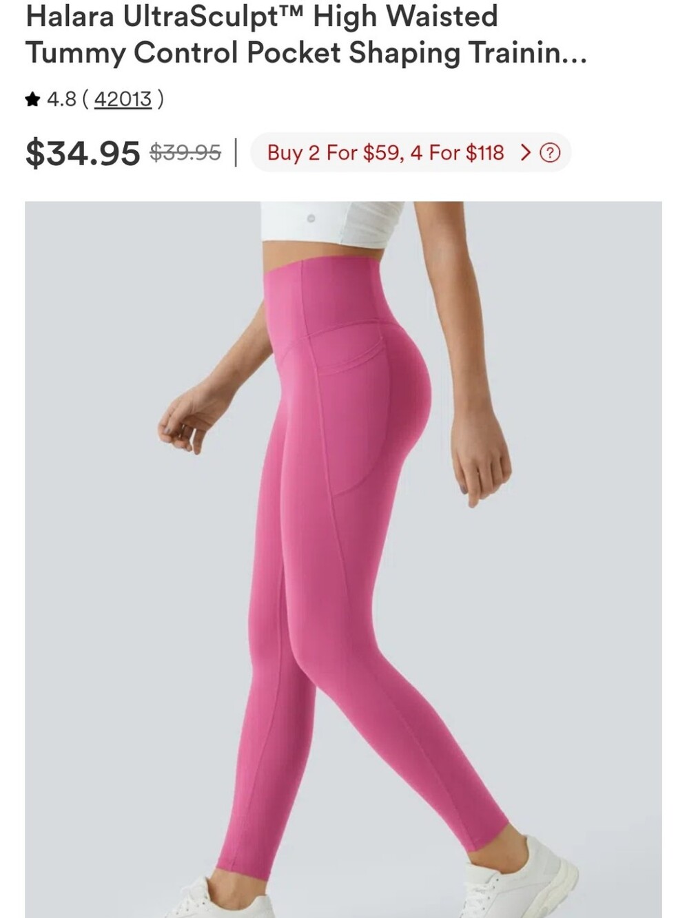 HALARA Womens' Magenta High-Waist Leggings